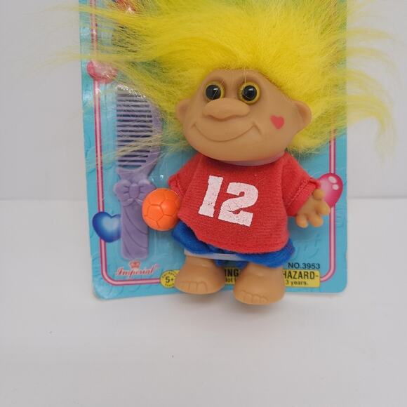 Vintage 1998 Imperial Sweetheart Troll “Stacy Soccer” Yellow Hair & Eyes New - Picture 3 of 4